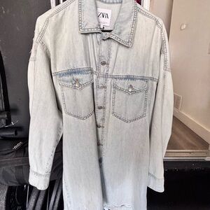 Zara Sky Blue Denim romper